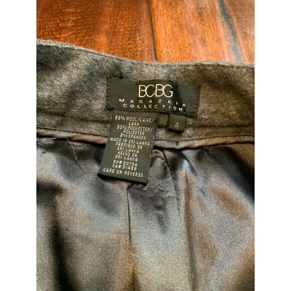 BCBG Max Azria Collection Gray Wool Blend Straight Leg Dress Pants, Size 4 - Picture 3 of 5